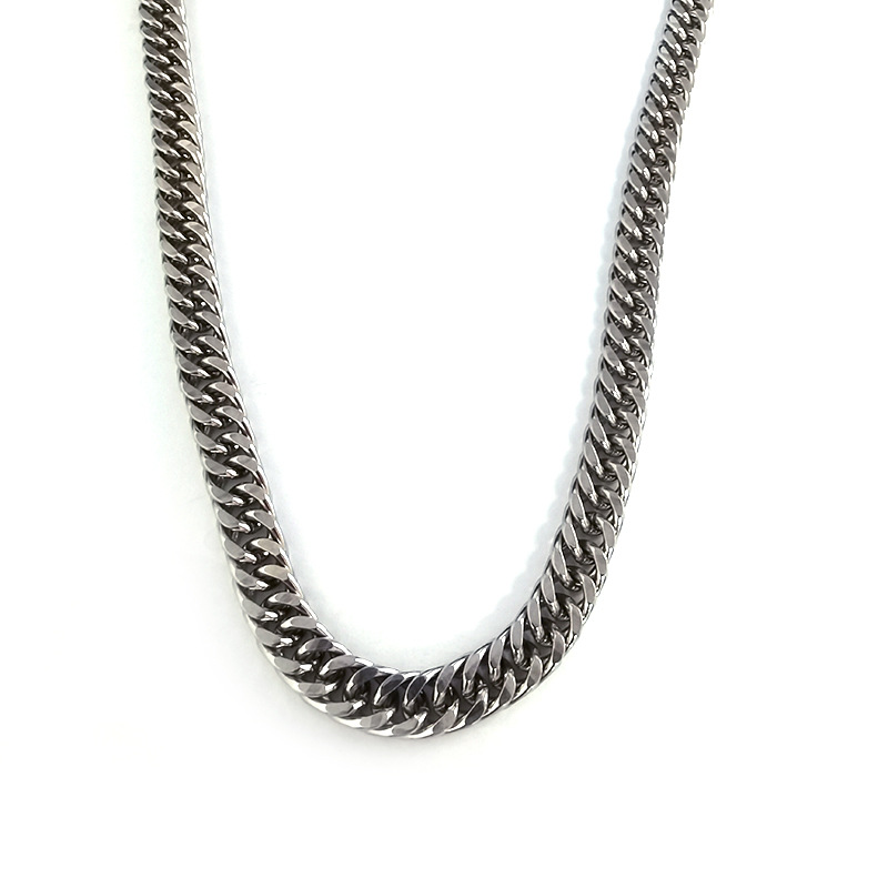 Stainless double woven four sided grinding necklace, fading, not afraid of water, hip-hop Cuban bracelet, titanium steel_voghion.com