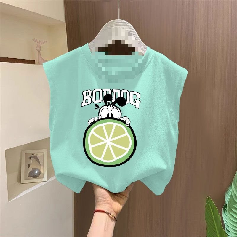 Breathable 2025 New Style Boys' Vest T-shirt, Children's Printed Loose Sleeveless Summer Clothes, Baby Fashion Top