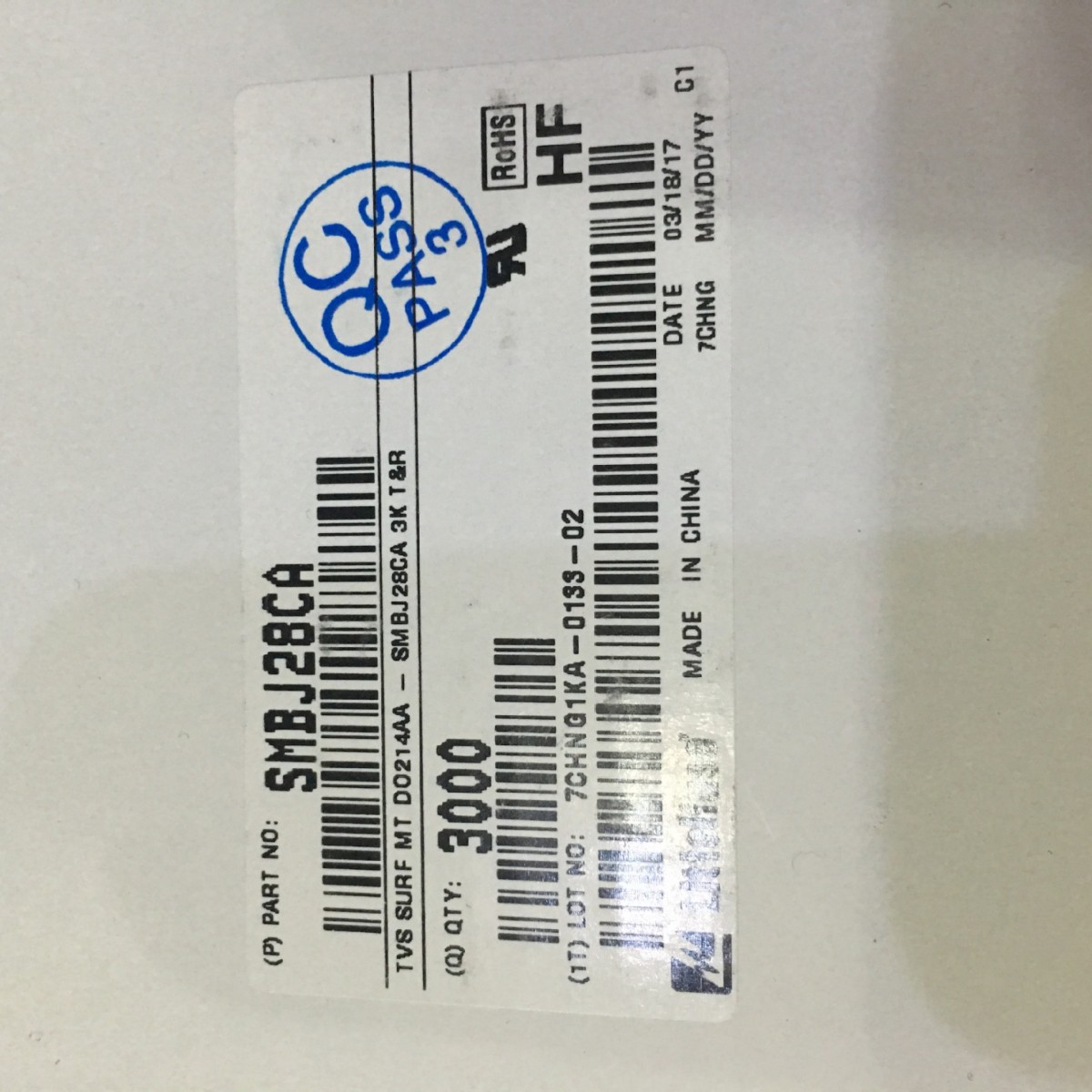 力特SMBJ28CA 双向 TVS 瞬态抑制二极管 封装DO-214AA  28V  RoHS