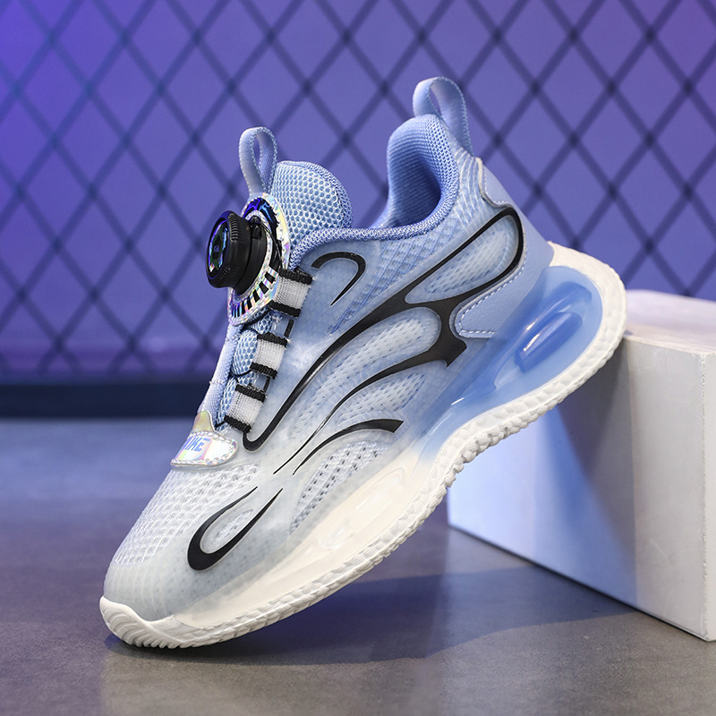 Zapatos de baloncesto con hebilla giratoria para niños mayores, calzado deportivo popular para niños, jóvenes energéticos, otoño, 2024