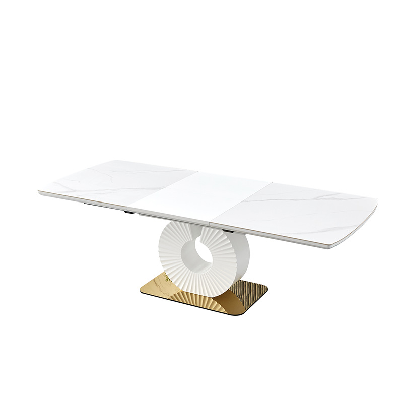 Mesa de comedor de tabla de roca retráctil plegable nórdica de lujo ligero de alta calidad MDF mesa de comedor plegable