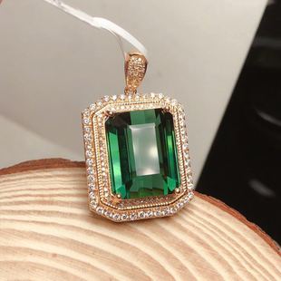 Jewelry manufacturers DIY 18K gold inlaid natural tourmaline pendant main stone: 17.49 karat