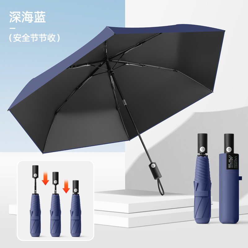 안전 반동 방지] 230g 증가, 우산 아래 99cm - 딥 씨 블루 - 초경량 우산