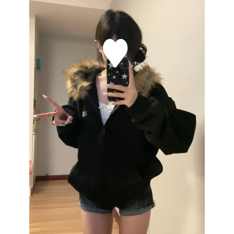Whoever Wears It Loves It!! Zip-Up Cardigan Hoodie for Women, Autumn and Winter Jacket, Korean Style Ins Cotton Flutter Sleeve Long-Sleeve Top. Whoever Wears It Loves It!! Zip-Up Cardigan Hoodie for Women, Autumn and Winter Jacket, Korean Style Ins Cotton Flutter Sleeve Long-Sleeve Top.