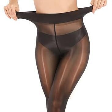 Horse Oil Socks Women's Ultra-Sexy Shiny Transparent Control Top with Footed Tight Stockings Ultra-Glitter High-Waisted Pantyhose