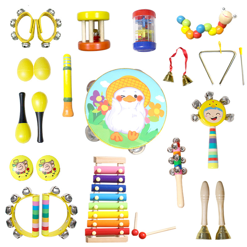 Conjunto de instrumentos musicales Orph 13 piezas juegos de música de percusión infantil juguetes auxiliares de enseñanza rojo