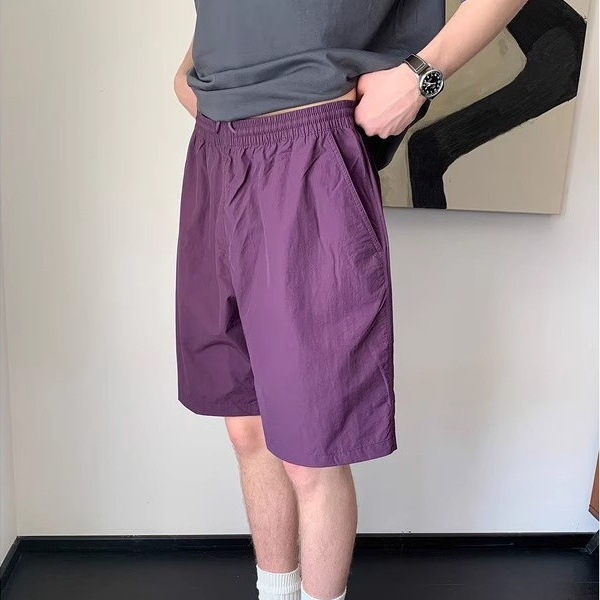 Summer Lightweight Dopamine Purple Beach Shorts Men's Casual Breathable Sports Loose Quick-Dry Shorts