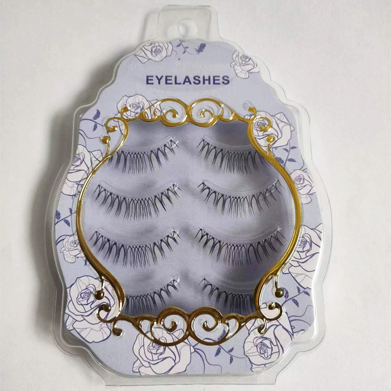 Suministro directo de fábrica transfronteriza natural larga Cruz gruesa japonés 3D afilado tallo transparente Luna doblar pestañas postizas