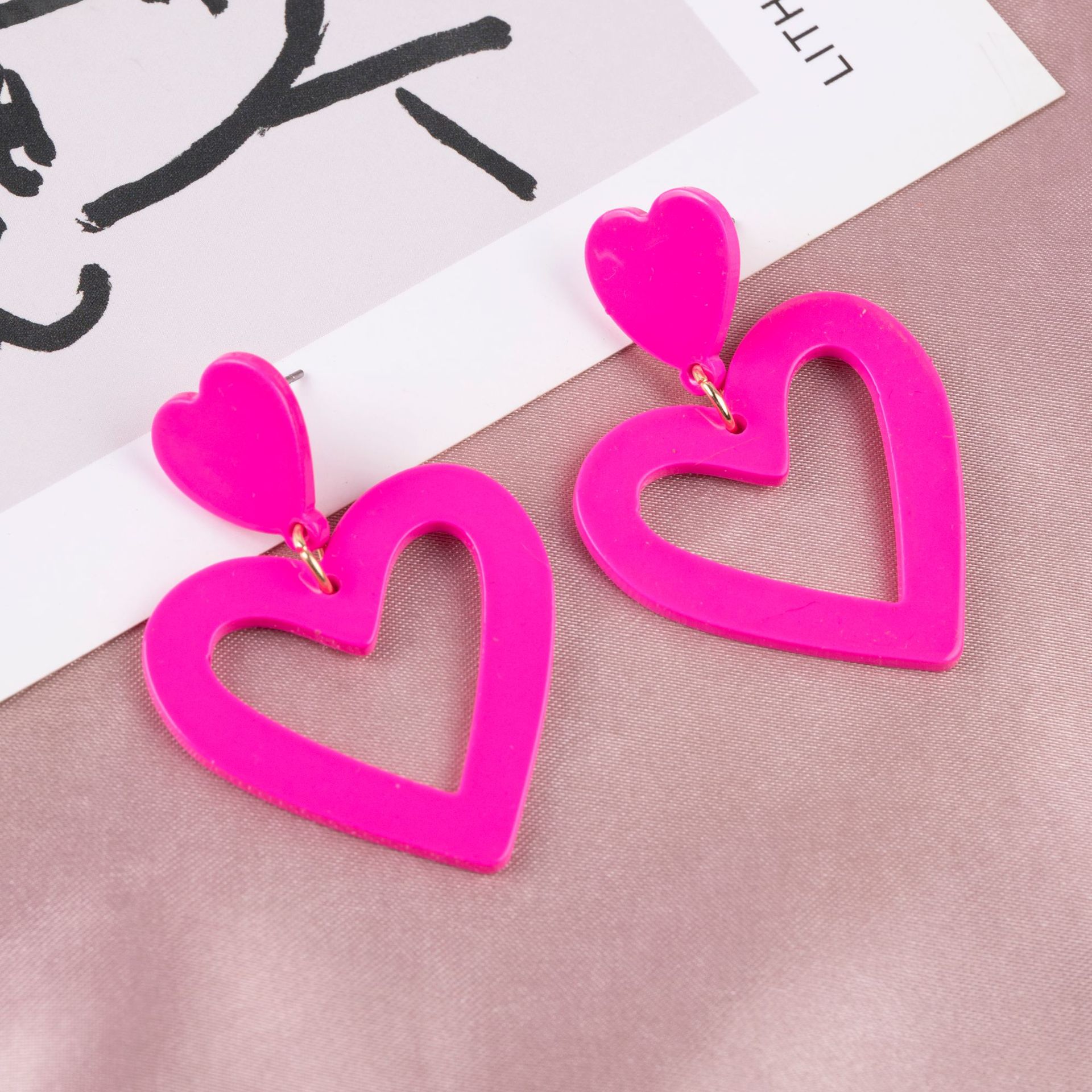 Holiday, Daily Occasion Alloy Material Wholesale Jewelry Simple Style Heart Shape Alloy Patchwork Drop Earrings