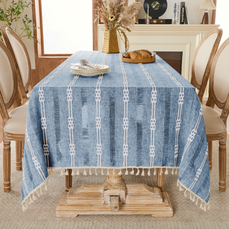 2026 nuevo transfronterizo agujero Jacquard simple tela de mesa de comedor antideslizante desgaste fábrica directa de mesa de té image 12
