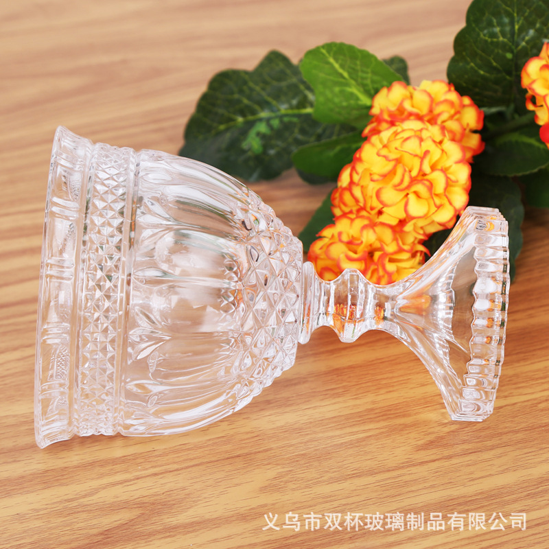 Estilo europeo retro en relieve caja de dulces de vidrio copa de caramelo tarro caja de fruta seca con tapa caja de almacenamiento tarro de almacenamiento en el hogar