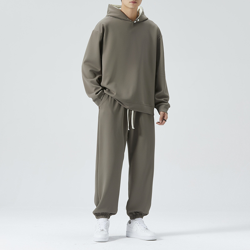 Otoño nuevo traje deportivo para hombres y mujeres suéter con capucha de la pareja pantalones de chándal suéter suelto ropa de hombre casual de dos piezas