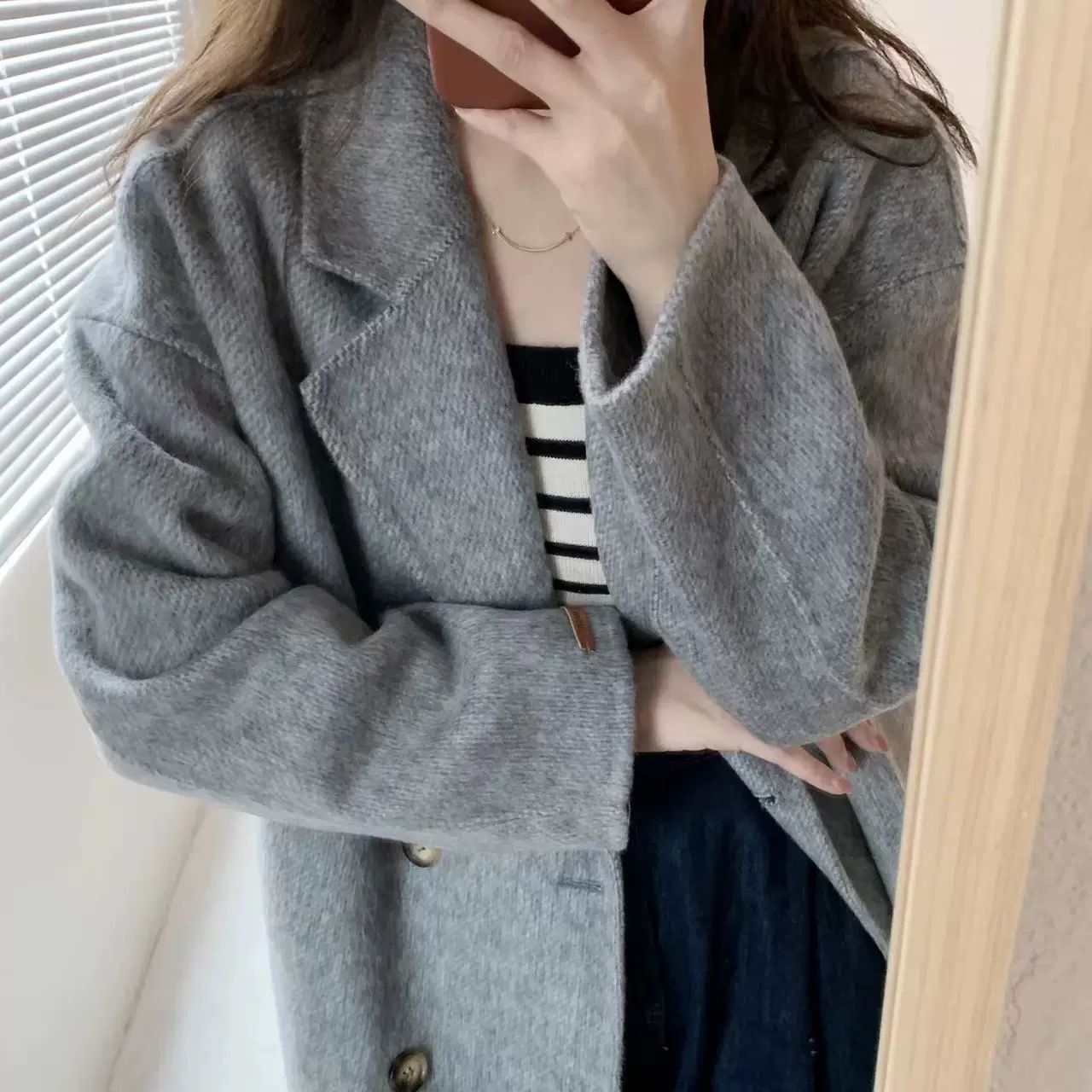 【高版本婴驼绒】东大门韩国2025秋冬双面羊绒大衣简约百搭外套女