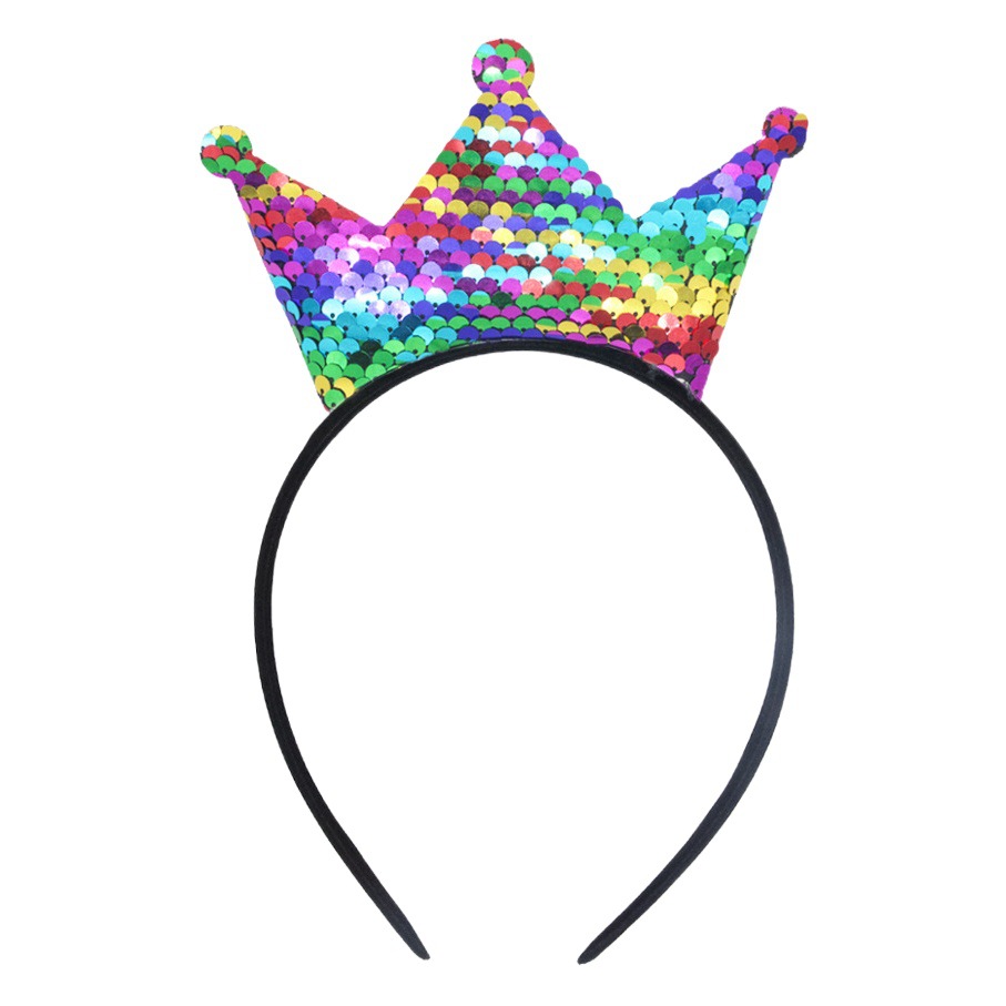 Nueva corona lentejuelas diadema accesorios para el cabello dibujos animados brillante princesa color horquilla fiesta de los niños diadema femenina