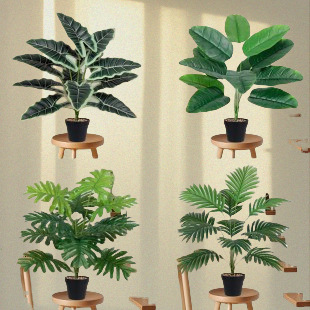 12头旅人蕉仿真把束PVC塑料绿植盆栽餐厅室内盆景摆户外花园装饰