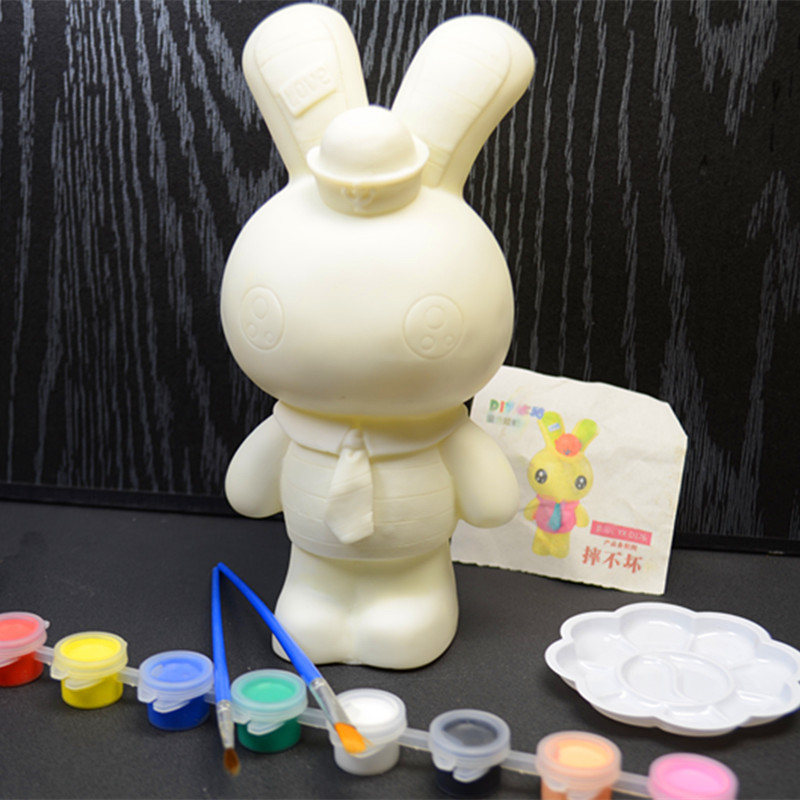 Alcancía de Conejo de Vinilo DIY para Pintar e Irrompible para Niños