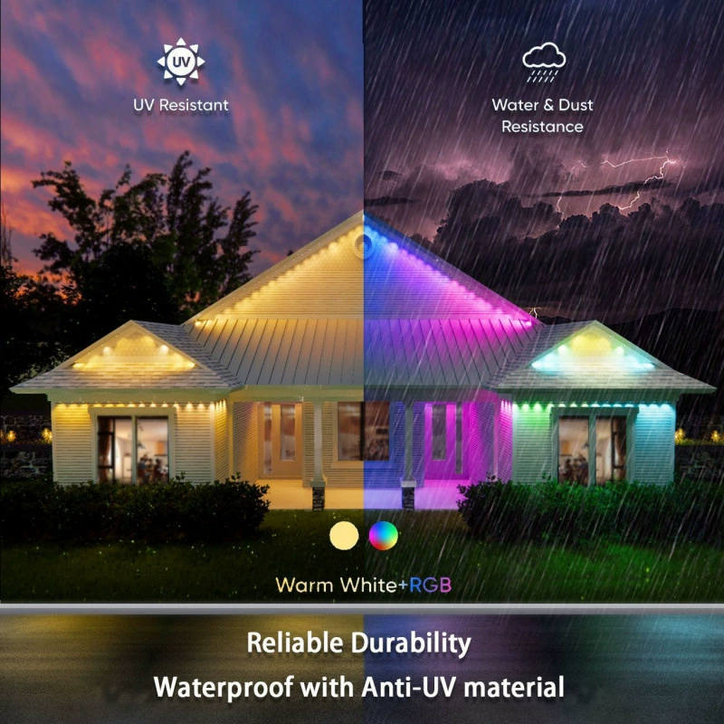 Умные светодиоды для карниза с RGB цветом, Wi‑Fi и Bluetooth, плавные эффекты, 16.4–30.8 м, 36–72 светодиодов