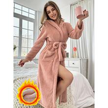 M 36474 Pink Coral Fleece Robe ��ɫɺ����˯�ۿ羳ŷ