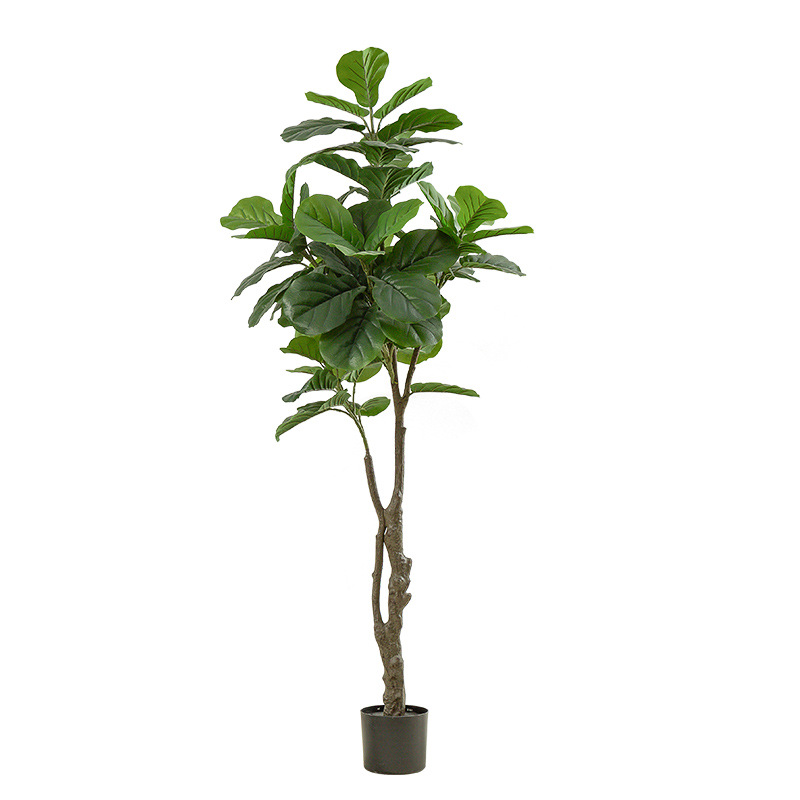 Simulación de estilo nórdico Planta verde Qin Ye Banyan Planta grande en maceta de piso a techo Decoración de interiores Planta de decoración Banyan de hoja grande Banyan de goma