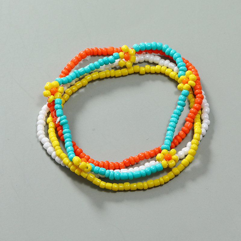 Flower Candy Color Rice Bead Simple Bracelet 4-piece Set Wholesale Jewelry Nihaojewelry display picture 2