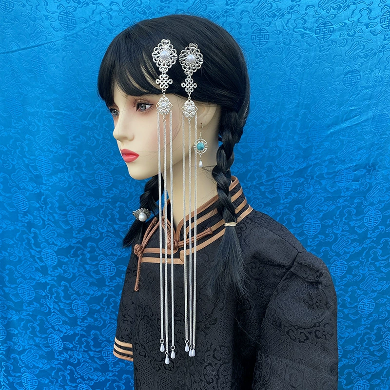 Монгольский головной убор носит свадебные праздничные праздничные принадлежности