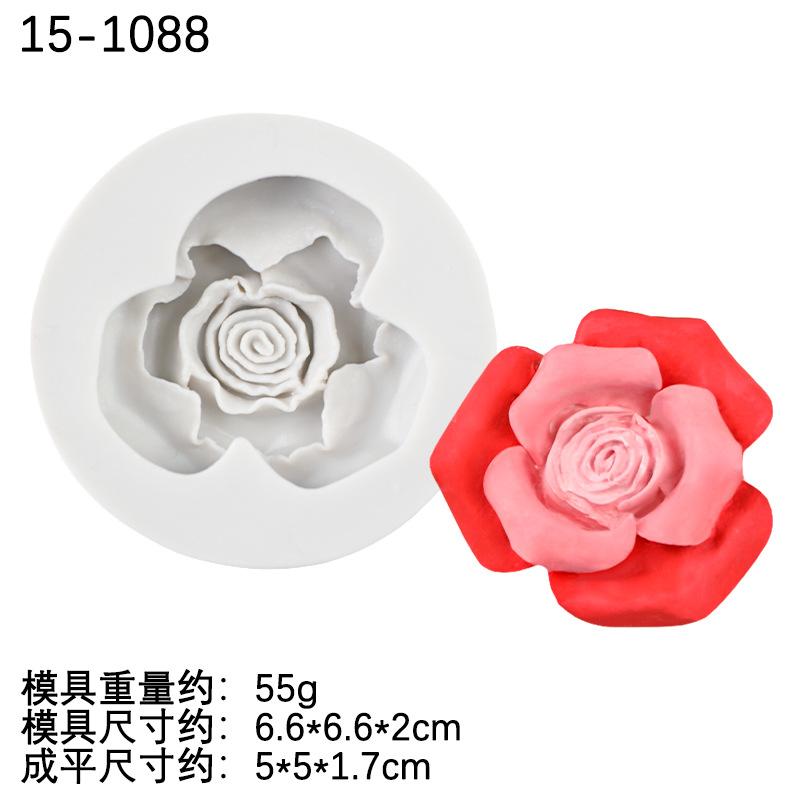 Lotus Lotus Little Chrysanthemum Flower Cluster Jabón Molde de silicona Calla Diy Decoración de pastel de fondant Molde de chocolate