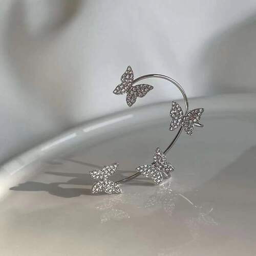 Mori style super fairy butterfly ear hook ear bone clip fashionable niche design non-pierced ear clip versatile earrings