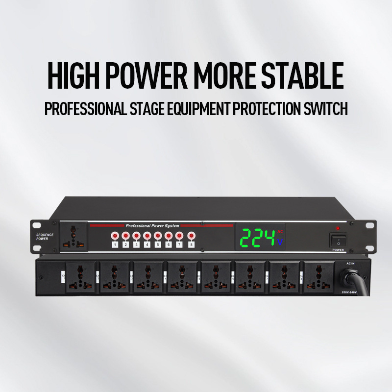 8-way professional power sequencer stage power controller forward and reverse switching power supply filter protection manager 8-way professional power sequencer stage power controller forward and reverse switching power supply filter protection manager