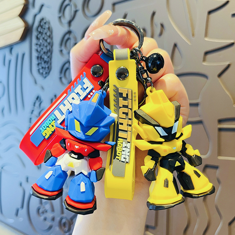 Creative transformer car keychain Cartoon Doll pendant student schoolbag ornaments key chain small gift