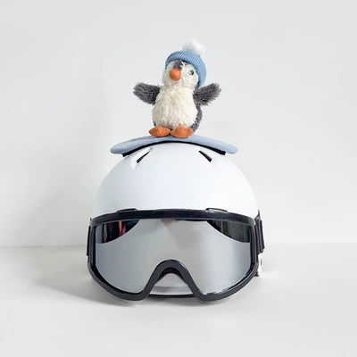 Dəbilqə (Kaska) aksesuarları Motorcycles, Cute Plush Doll - skateboard-penguin