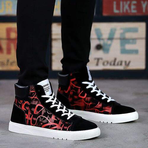 Men's High-Cut Canvas Shoes Autumn Casual Sneakers for Men Student Running Shoes