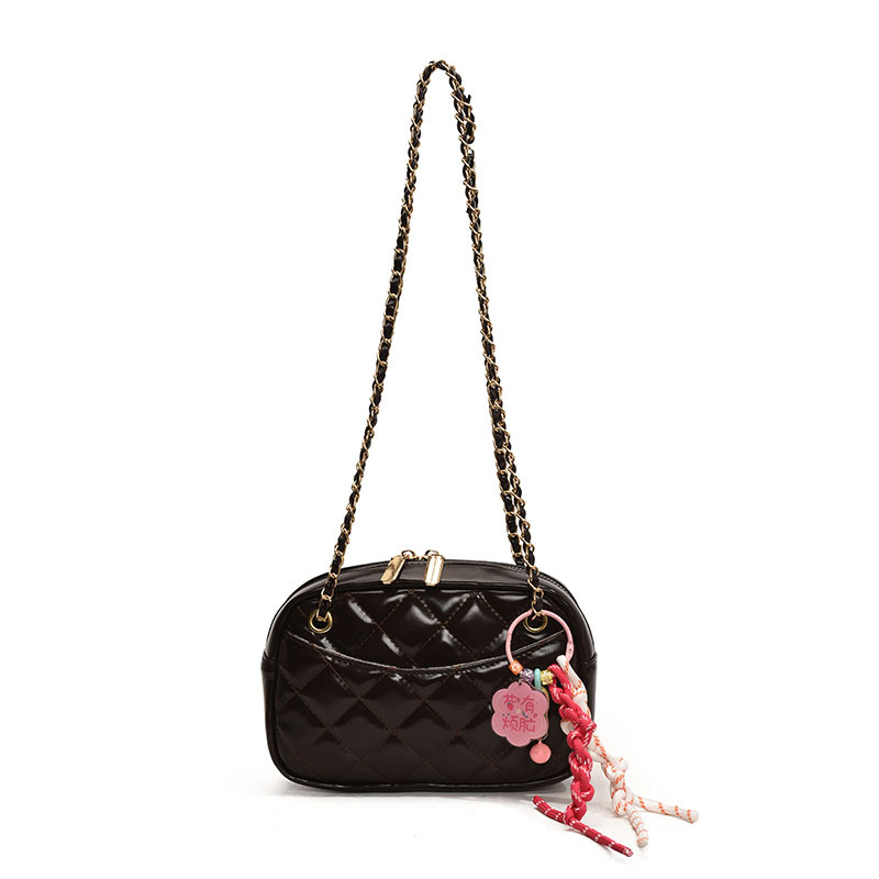 Bolso de cadena de diamante brillante para mujeres 2025, nuevo estilo de moda versátil, bolso de hombro, bolso casual simple