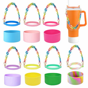 Amazon Colorful Stanley Cup Accessories Acrylic Chain Handbag Chain Pendant Silicone Ring Cup Holder Cover