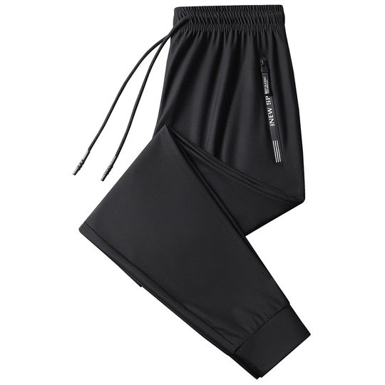 Exclusive European-size Cross-border Ice Silk Pants Men and Women's Loose Quick-drying Pants Fashion Sports All-match Straight Summer Long Pants