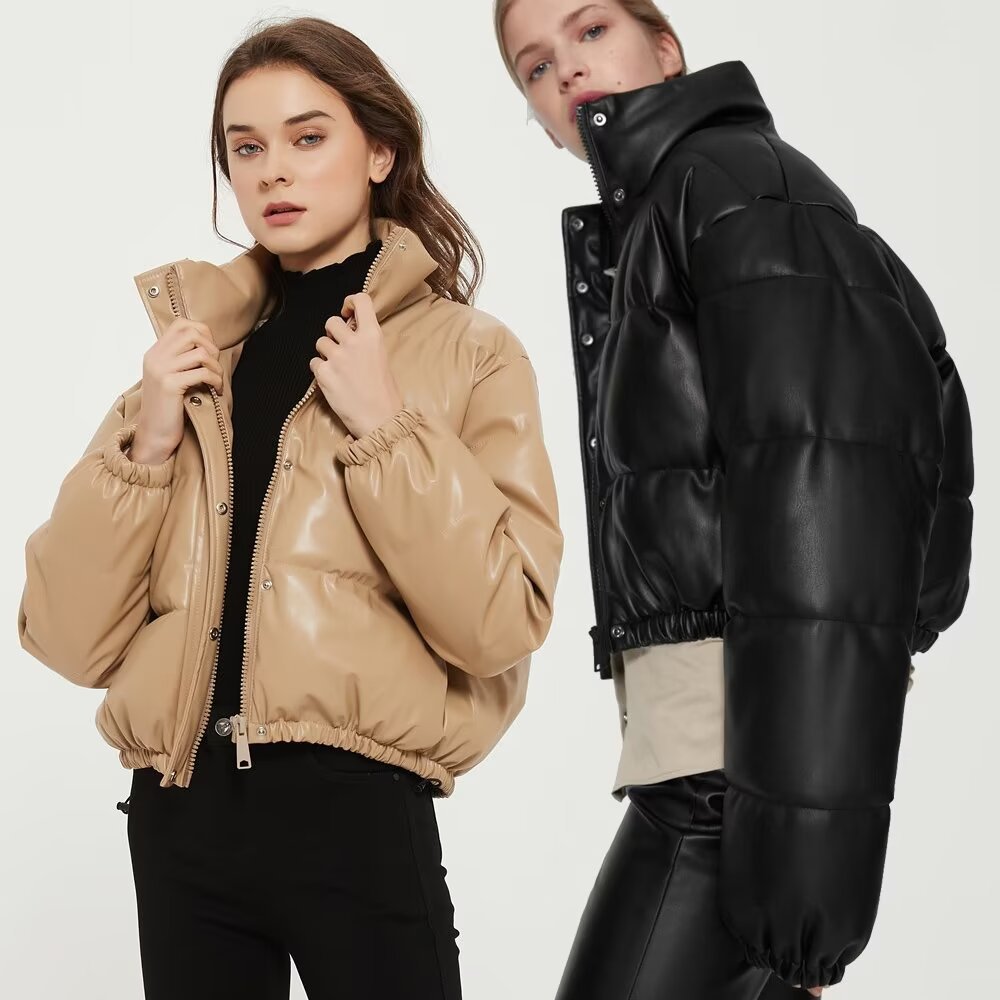 Women's Clothing 2024 Winter New Women's Urban Casual Leather Cotton Jacket_voghion.com