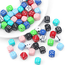 跨境热卖亚克力卡通黑白双色骰子 手工diy项链耳环饰品钥匙扣挂件