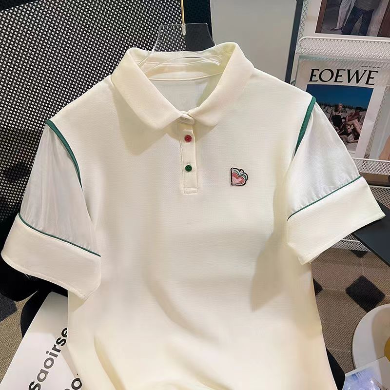女童T恤夏季2025洋气时尚休闲上衣儿童夏装POLO衫小女孩短袖体恤