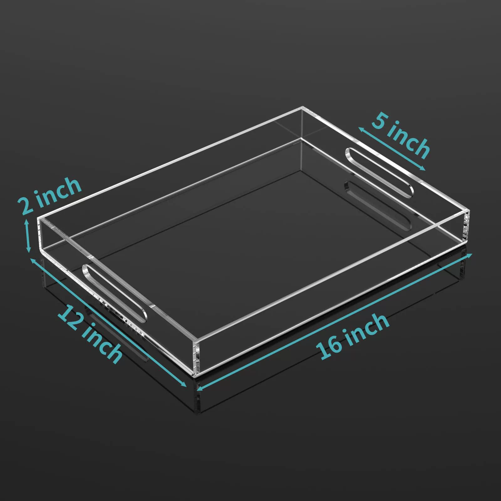 Cross -border explosion of acrylic tray desktop tableware service pallet boxes with long square table tray