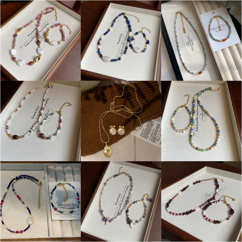 Luz de lujo personalidad barroco irregular rosa piedra de agua dulce perla pulsera temperamento femenino drawable grava pulsera