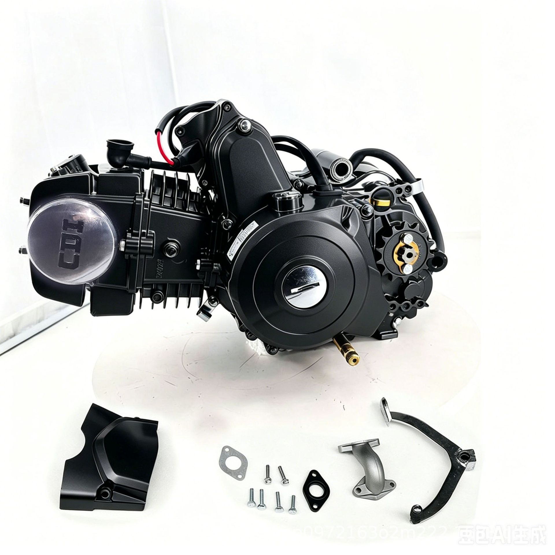 110Cc125Cc Engine Assembly for Atv Go-Kart, 3 Forward Gears with Reverse Gear 3+1, Black Aluminum Cylinder