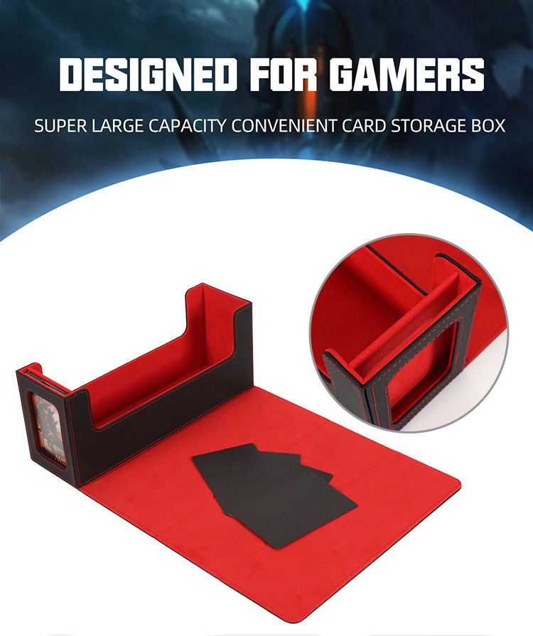 Magnetic Trading Card Storage Box For Board Games Pu Leather_voghion.com