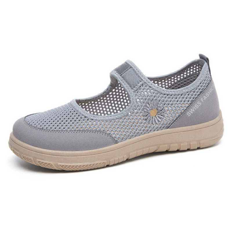 Zapatos de malla primavera y verano para mujer nuevos zapatos de un solo pedal moda moda zapatos de madre sandalias transfronterizas zapatos de mujer transpirables casuales