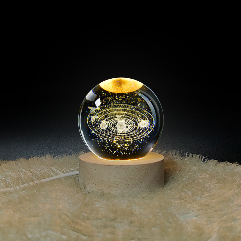 Creativo estrellado noche luz cristal luminoso 3D noche luz dormitorio sueño Luz Decoración decoración actividad empresa regalo