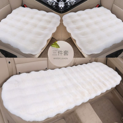 Celebrity Plush Seat Cushion Three-Piece Set: Wool pad - bubble-velvet-single-pad-bubble-velvet-off-white