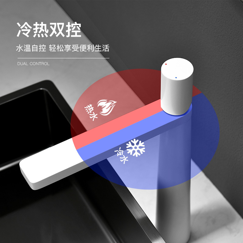全銅跨境白色水龍頭衛生間台上盆龍頭簡約個性浴室面盆龍頭洗手盆
