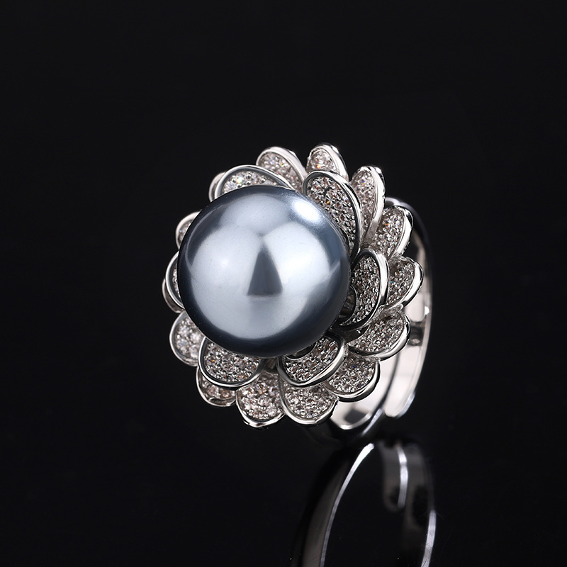 2024 nuevo estilo Zhuang Shengsheng joyería fondo de cobre chapado en perlas moda retro traje de loto mujer 14mm