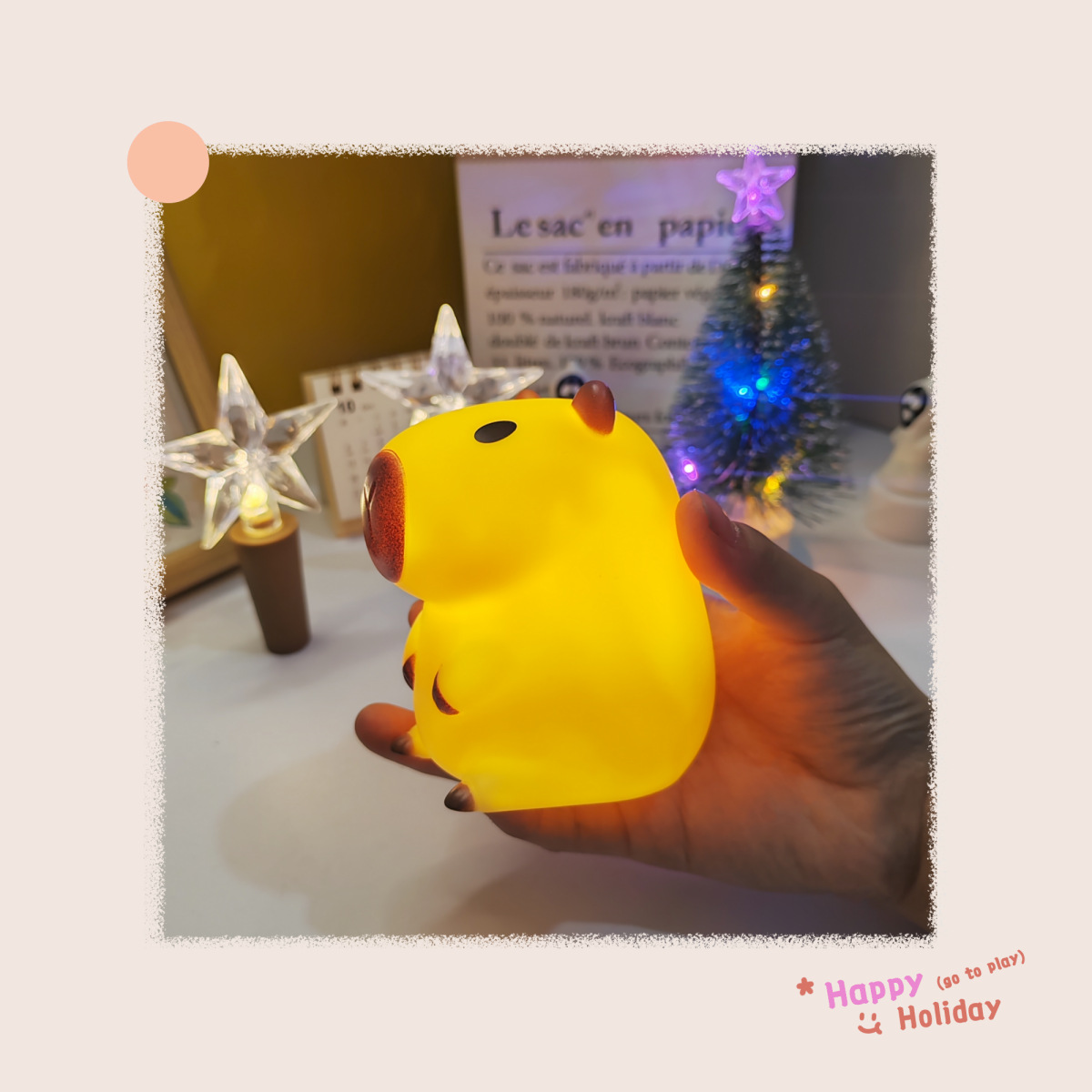 귀여운 CHET KAPIBALA CAPYBARA 야간 조명 어린이 학생 친구 선물 고급 감각 침실 장식품 실리콘 램프