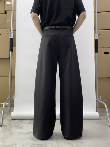 SNEIKLAU niche pleated diamond shape loose casual suit pants high-end wide-leg 3D men's pants