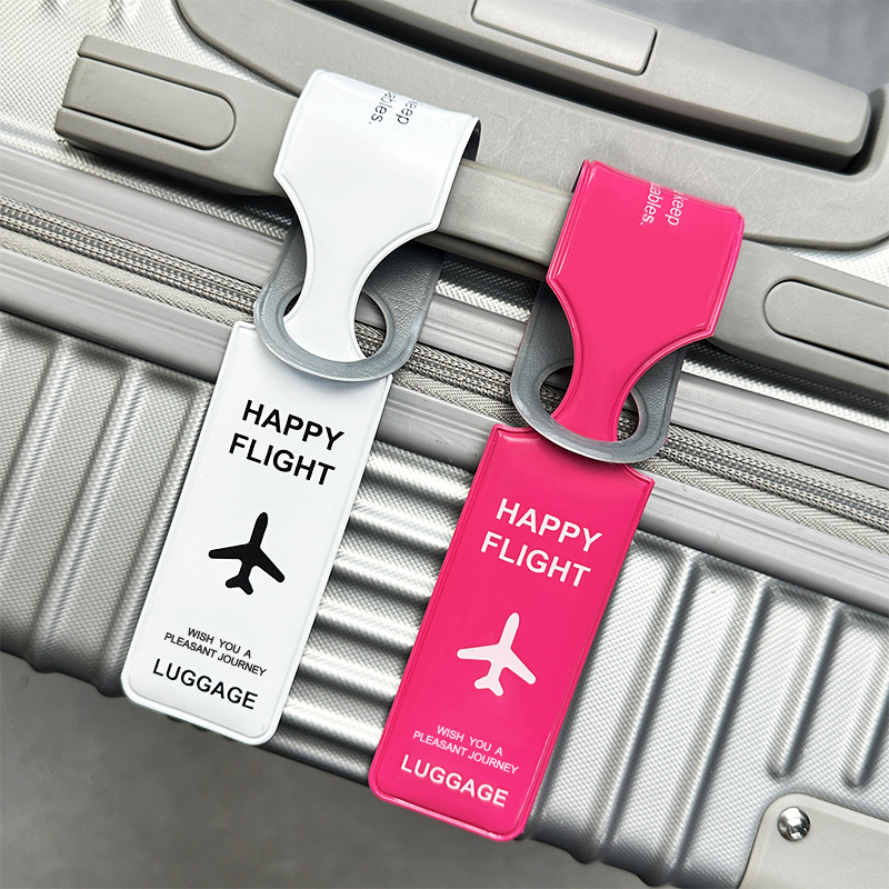 Transfronterizos de PVC prensado en caliente etiqueta de equipaje de viaje etiqueta de suspensión anti-perdida de avión registro de tarjeta de embarque lista de equipaje