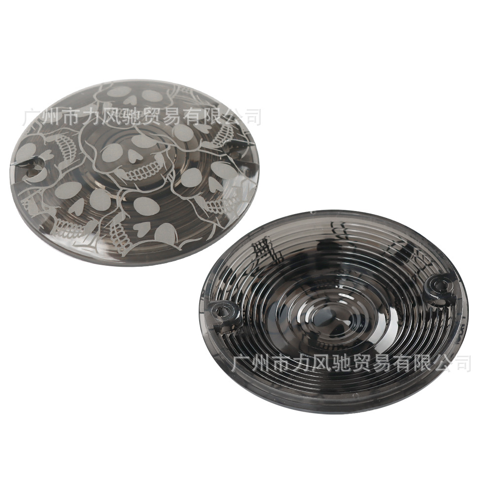 Para 1986 - 2014 Harley Touring modelo de patrón de calavera de motocicleta de señal de dirección cubierta de lente